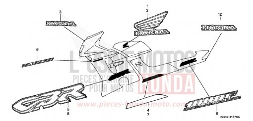 RAYURE/MARQUE (7) CBR1000FX de 1999